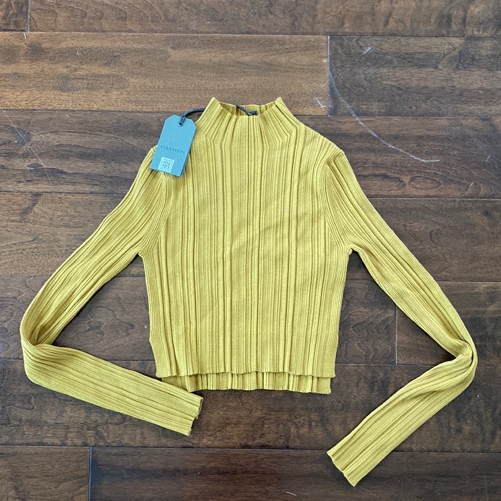 NEW WITH TAGS All Saints top size small- cropped bronze color